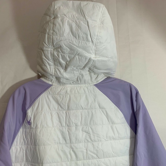 Spyder Womens NWT Glissade Hybrid Anorak Insulator Jacket  Purple/White S or XL - Picture 6 of 8